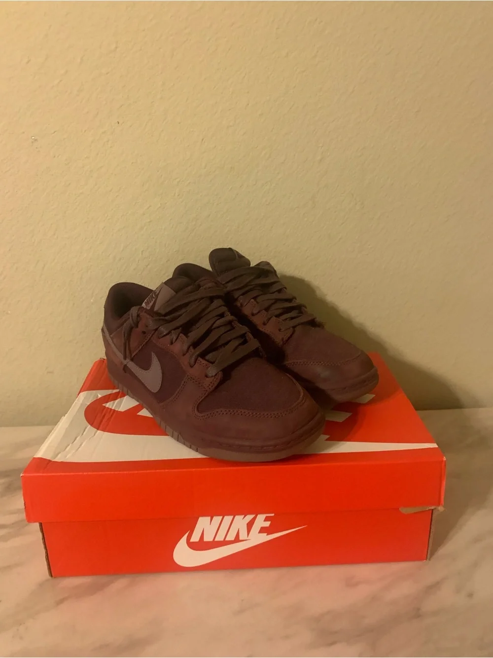 Nike Men’s Dunk Low - Brown with Gray Swoosh